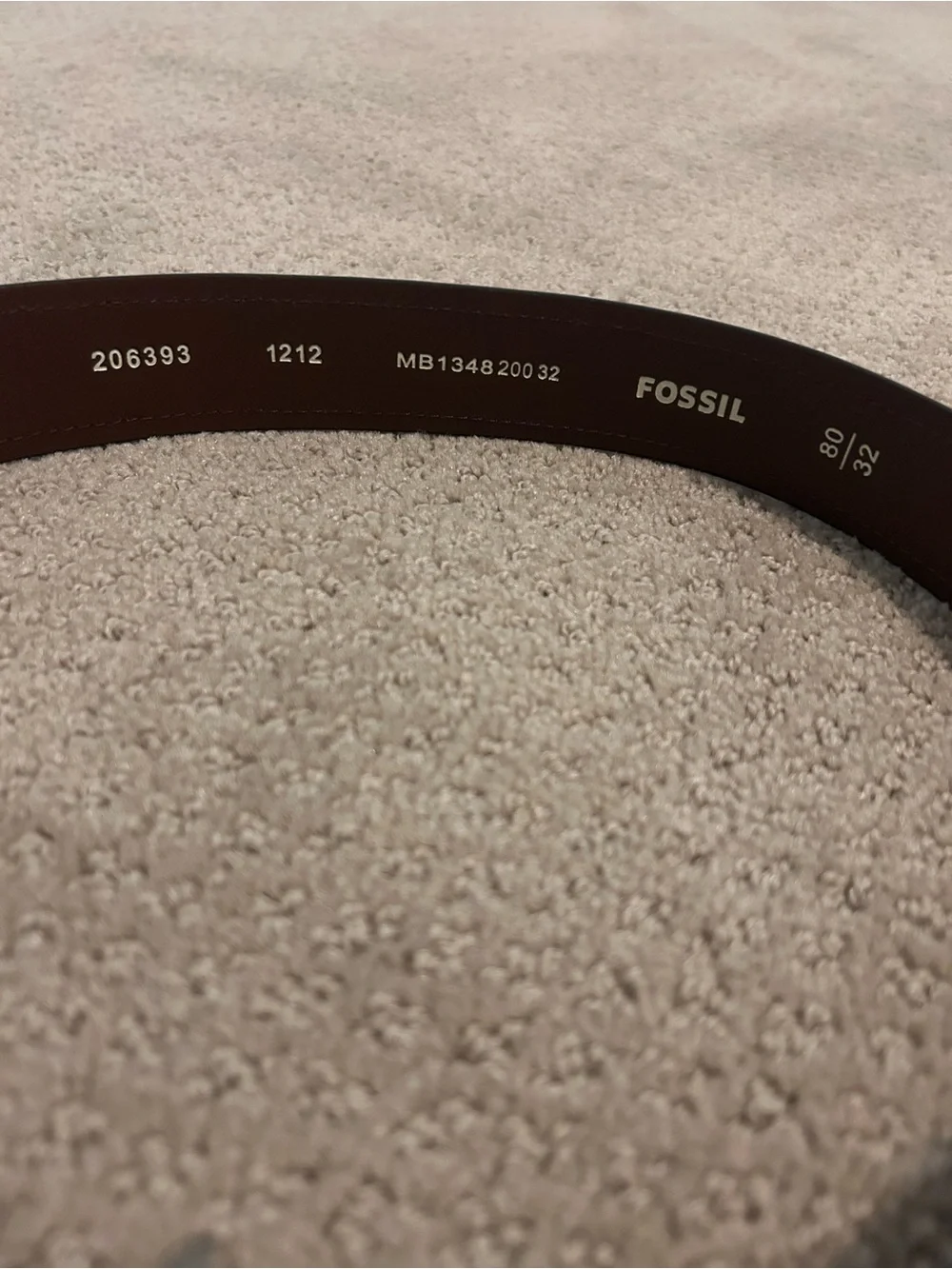 Fossil Men's Tan Brown Leather Belt with Silver Buckle